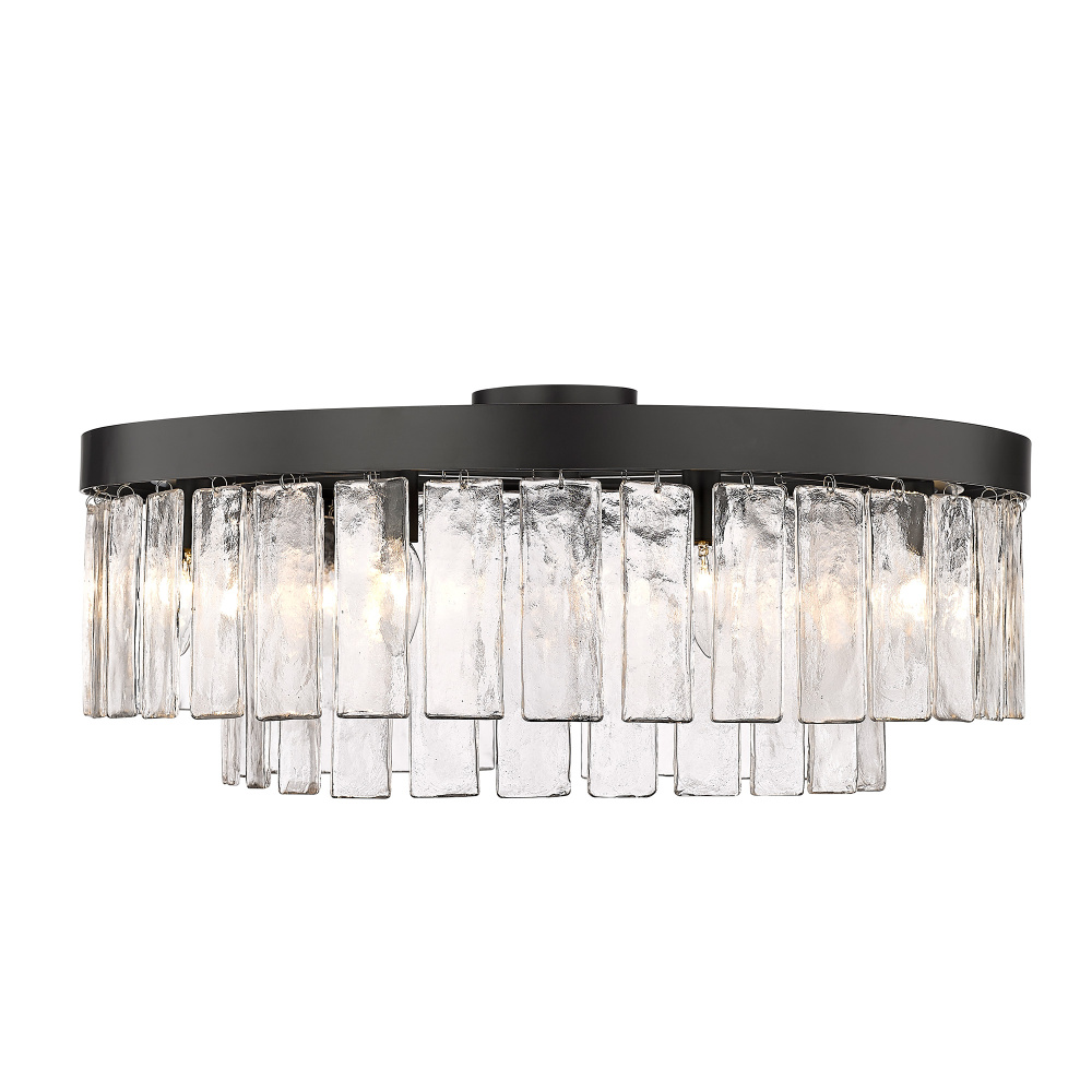 Golden Lighting Ciara 9-light Semi-Flush Mount in Matte Black